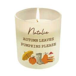 Rackhams Personalised Pumpkin Frosted Glass Candle