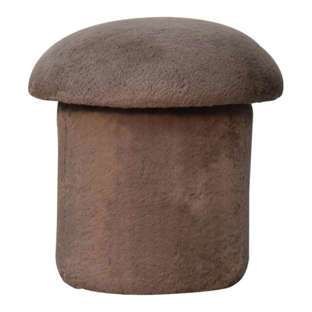 Rackhams Mocha Faux Fur Mushroom Footstool - image 1