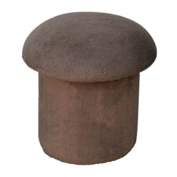 Rackhams Mocha Faux Fur Mushroom Footstool - thumbnail 2