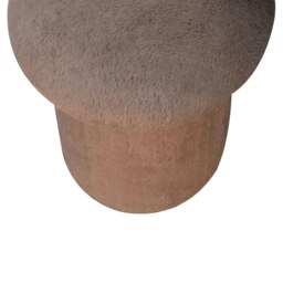 Rackhams Mocha Faux Fur Mushroom Footstool - thumbnail 3