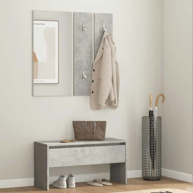 Rackhams Hallway Furniture Set Concrete Grey Engineered Wood