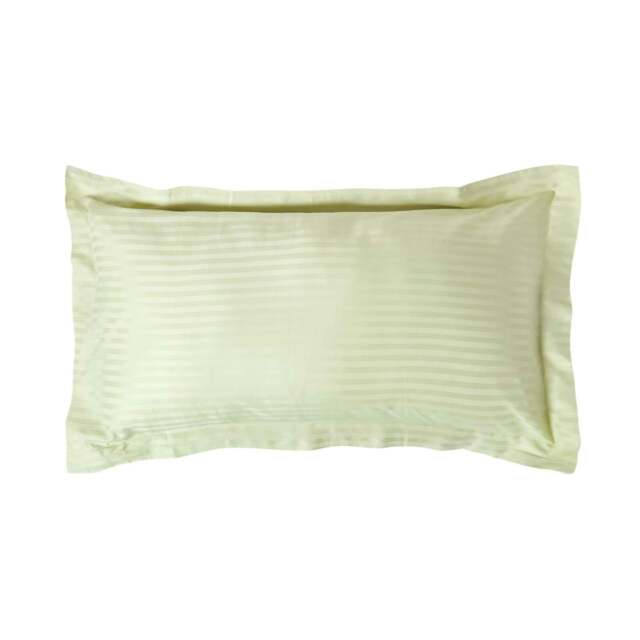 Rackhams Silky 330 TC Egyptian Cotton Satin Stripe Oxford Pillowcase, King Size - Sage Green - image 1