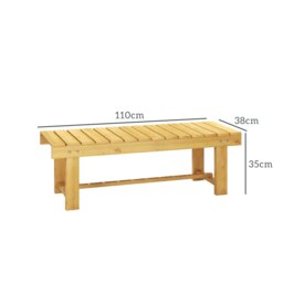 Rackhams 1.1M Outdoor Garden Bench Patio Loveseat Fir Wood 2 Person - thumbnail 6