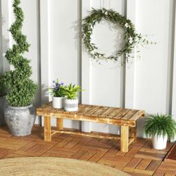 Rackhams 1.1M Outdoor Garden Bench Patio Loveseat Fir Wood 2 Person