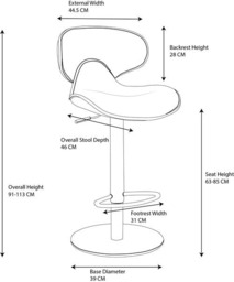Rackhams Deluxe Carcaso Faux Leather Bar Stool, Adjustable Swivel, Weighted Base - thumbnail 3