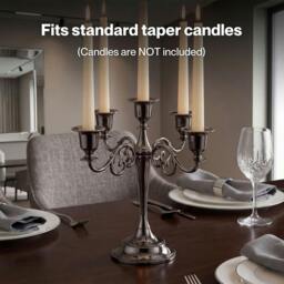 Rackhams Candle Holder 5 Arm Metal Candelabra Black Candlestick Stand Centerpiece - thumbnail 4