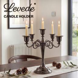 Rackhams Candle Holder 5 Arm Metal Candelabra Black Candlestick Stand Centerpiece - thumbnail 2