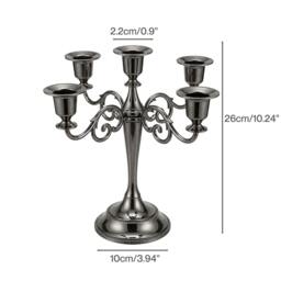 Rackhams Candle Holder 5 Arm Metal Candelabra Black Candlestick Stand Centerpiece - thumbnail 3
