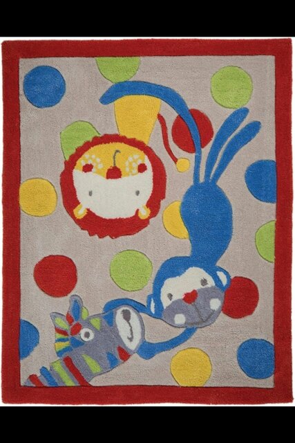 Rackhams Play Days Jungle Kids Childrens Play Rug - Multi - Polypropylene - 80x100cm