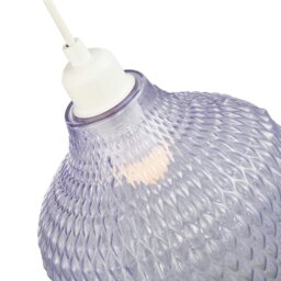 Rackhams Designer Soft Lilac and Purpler Curvy Diamond Etched Glass Pendant Lamp Shade - thumbnail 5