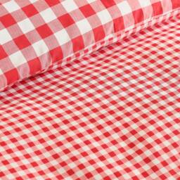 Rackhams Bamford Gingham Check Reversible Duvet Cover Set Red - Super King - Red - thumbnail 4