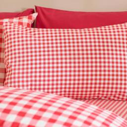 Rackhams Bamford Gingham Check Reversible Duvet Cover Set Red - Super King - Red - thumbnail 3