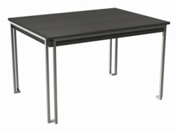Rackhams Federico Oak Veneer Extending Dining Table - Black Stained Oak Veneer - Brass - thumbnail 5