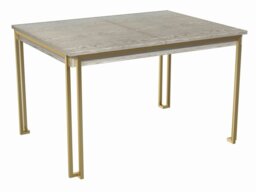 Rackhams Federico Oak Veneer Extending Dining Table - Black Stained Oak Veneer - Brass - thumbnail 6