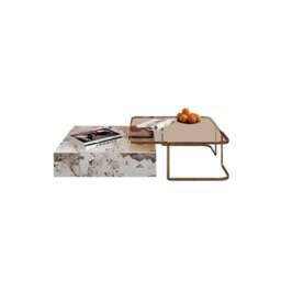 Rackhams AnMoo Nesting Coffee Table Set With TV Stand, Golden Base - Coffee Table Only - Coffee Table Only - thumbnail 5