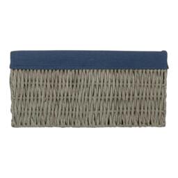 Rackhams Navy Blue Paper Rope Storage Basket with Navy Blue Cotton Lining - Medium - thumbnail 4