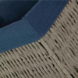 Rackhams Navy Blue Paper Rope Storage Basket with Navy Blue Cotton Lining - Medium - thumbnail 5