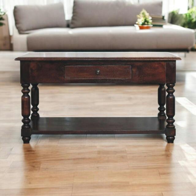 Rackhams Solid Wood Turned Legs Cherry Console Table - image 1