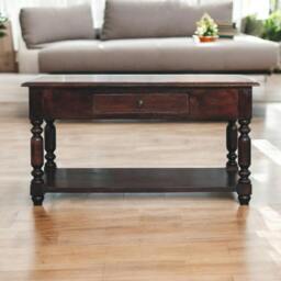 Rackhams Solid Wood Turned Legs Cherry Console Table