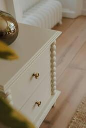 Rackhams Cromwell Bedside Table with Bobbin Design - Linen, Cream - thumbnail 3