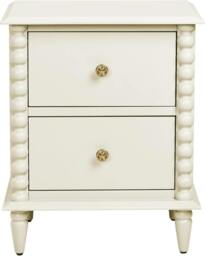 Rackhams Cromwell Bedside Table with Bobbin Design - Linen, Cream - thumbnail 5