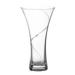 Rackhams 'Silhouette' Crystal Flared Vase Adorned with Swarovski® Crystals - 25cm - Made From Premium Lead Free Crystal Glass