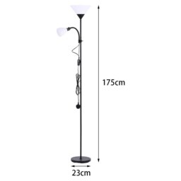 Rackhams Torchiere Double Heads Floor Lamp Adjustable Reading Light - Brass - thumbnail 5