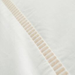 Rackhams Contrast Trim 200 Thread Count Cotton Duvet Cover Set White / Natural - King - White / Natural - thumbnail 5