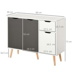 Rackhams Storage Cabinet Floor Standing Sideboard with Drawer Kitchen, Living Room - Natural - thumbnail 6