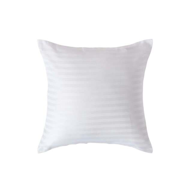 Rackhams Silky 330 TC Egyptian Cotton Satin Stripe Pillowcase, European Size - White - 40 x 40 cm - image 1