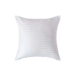 Rackhams Silky 330 TC Egyptian Cotton Satin Stripe Pillowcase, European Size - White - 40 x 40 cm - thumbnail 1