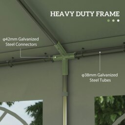 Rackhams 4m Gazebo Garden Marquee Canopy Party Carport Shelter Garage Tent White - 4m x 4m x 2.8m - thumbnail 3