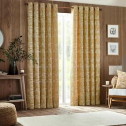 Rackhams Winter Woods Chenille Animals Eyelet Curtains - Ochre - 229cm x 183cm - Ochre - 100% Polyester - thumbnail 2