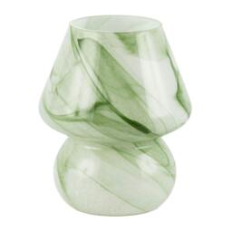 Rackhams Modern Mini Mushroom Glass Table Lamp with Green Marble Effect Pattern - thumbnail 2