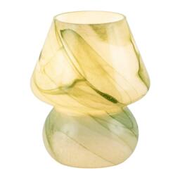 Rackhams Modern Mini Mushroom Glass Table Lamp with Green Marble Effect Pattern - thumbnail 6