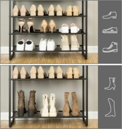 Rackhams Rustic Industrial 10 Tier Shoe Rack - Shoe Storage - Rustic Brown - Rustic Brown - Manufactured Wood - thumbnail 5