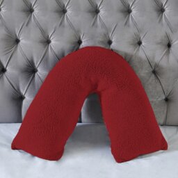 Rackhams Teddy Bear Fleece Super Soft Cosy V Shape Pillowcase - White - thumbnail 6