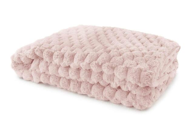Rackhams Lush Faux Rabbit Fur Throw - Blush - 140x180cm - image 1