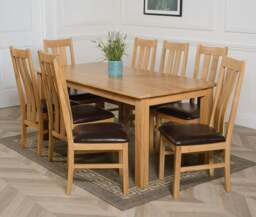 Rackhams Oslo 180 x 90cm Large Oak Dining Set with Princeton Oak Chairs - 1 - Natural Oak - 8 chairs - thumbnail 4