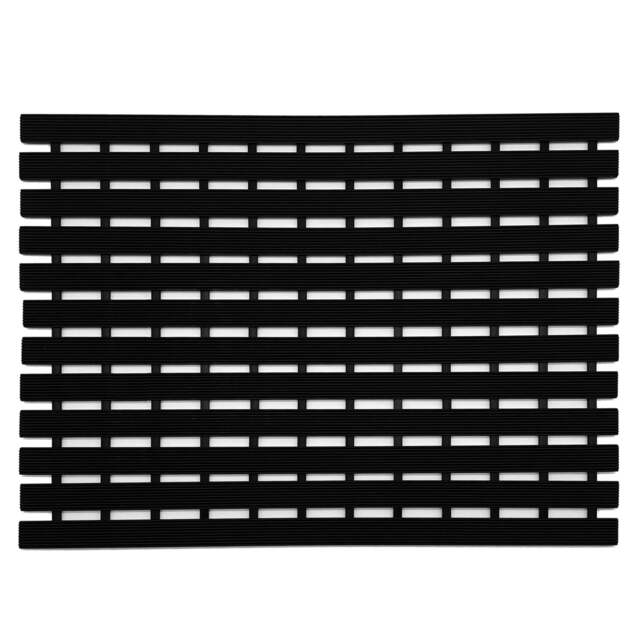 Rackhams Non-Slip PVC Duckboard Shower Mat - 61cm x 43cm - Black - image 1