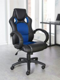 Rackhams Daytona office chair with wheels in blue / black - Blue - thumbnail 5
