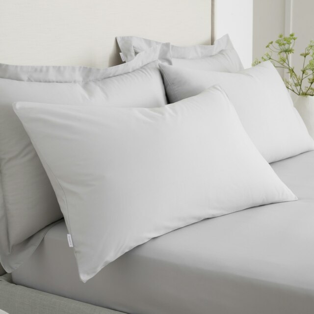 Rackhams 200 Thread Count Cotton Percale Standard Pillowcase Pair - Grey - 50x75cm (x2) - image 1