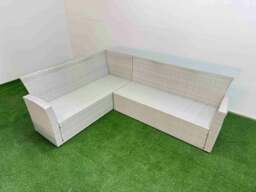 Rackhams Garden Outdoor Rattan Furniture Set Rattan Corner Sofa Oblong Dining Table Set with 2 Small Footstools Light Grey Mixed 8 Seater - thumbnail 6