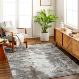Rackhams San Francisco-Abstract Brown Grey Orange Modern Marble Rug - 160 x 213 cm - thumbnail 1