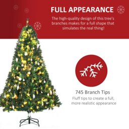 Rackhams 6FT Pre-Lit Artificial Christmas Tree Holiday Décor Ornament Stand - thumbnail 4