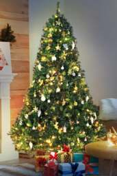 Rackhams 6FT Pre-Lit Artificial Christmas Tree Holiday Décor Ornament Stand