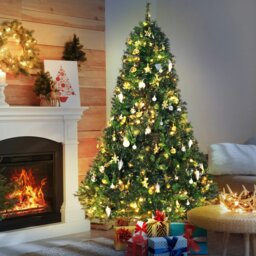 Rackhams 6FT Pre-Lit Artificial Christmas Tree Holiday Décor Ornament Stand - thumbnail 2