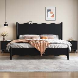 Rackhams Agatha Queen Size / King Size / Super King Size Storage Bed, Black - King Size - With Storage(Side Drawers) - thumbnail 3