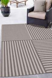 Rackhams County Multistripe Beige Rug – Indoor & Outdoor - 67X200 cm - thumbnail 5
