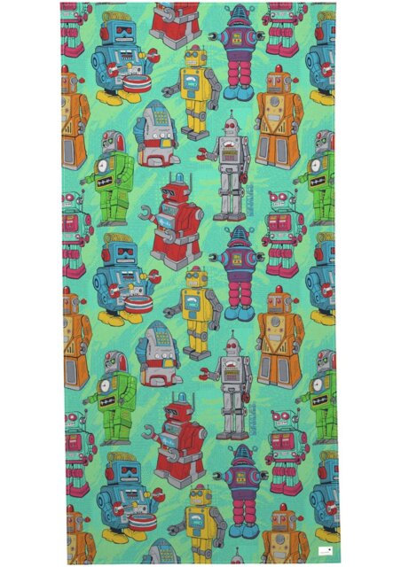 Rackhams Robots Towel - OS - Green - image 1